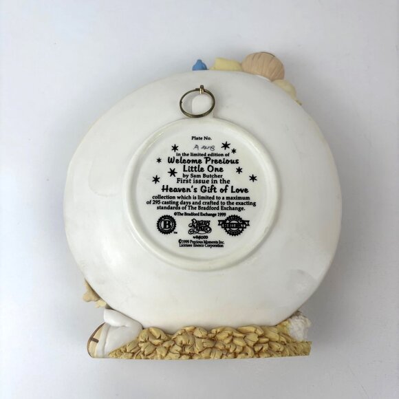 Precious Moments Nativity 3D Plate Welcome Precious Little One Sam Butcher 1999 - Picture 5 of 5